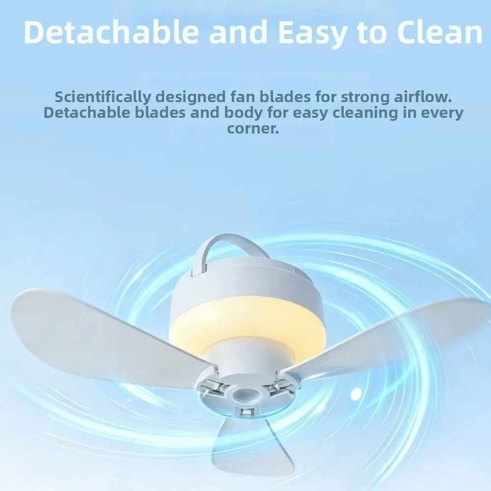 

Бесшумный потолочный вентилятор с LED-подсветкой, USB-перезаряжаемый, умный, с пультом дистанционного управления