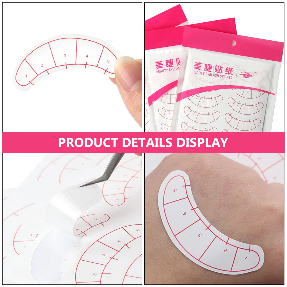 Adesivos de posicionamento de 5 pontos, 2 peças, remendos isolados para extensão de cílios sob almofada de olho, ferramenta de maquiagem para cílios enxertados