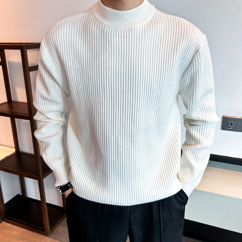 

Men's Casual Knitted Sweater Autumn Winter Loose Fit Thermal Base Layer Top Vintage Sle Comfortable Warm Knitwear