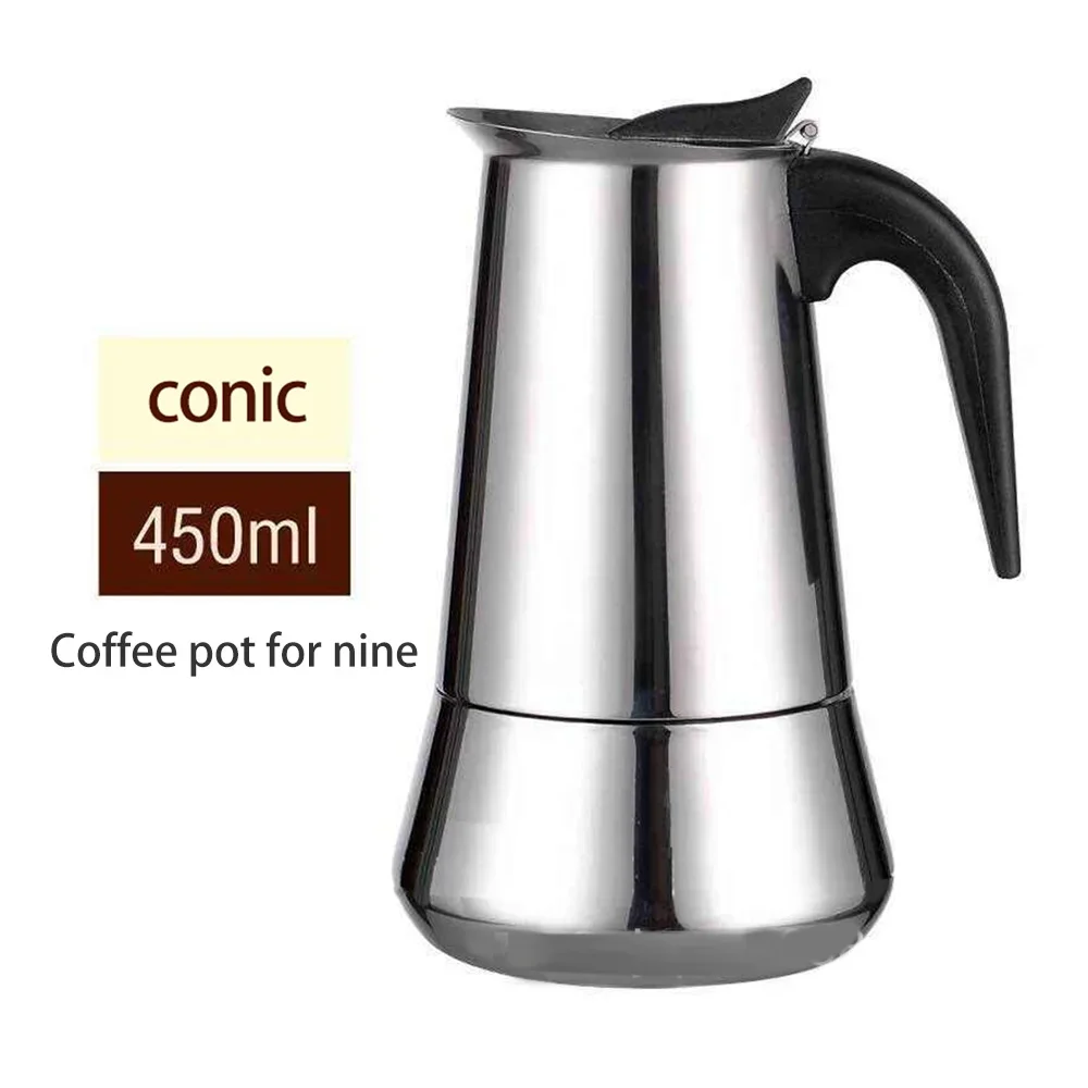 Moka Pot Classic Italian Espresso Maker Aluminum Cafe Accessories 50/100/150/300/450ml Italian Coffee Machine