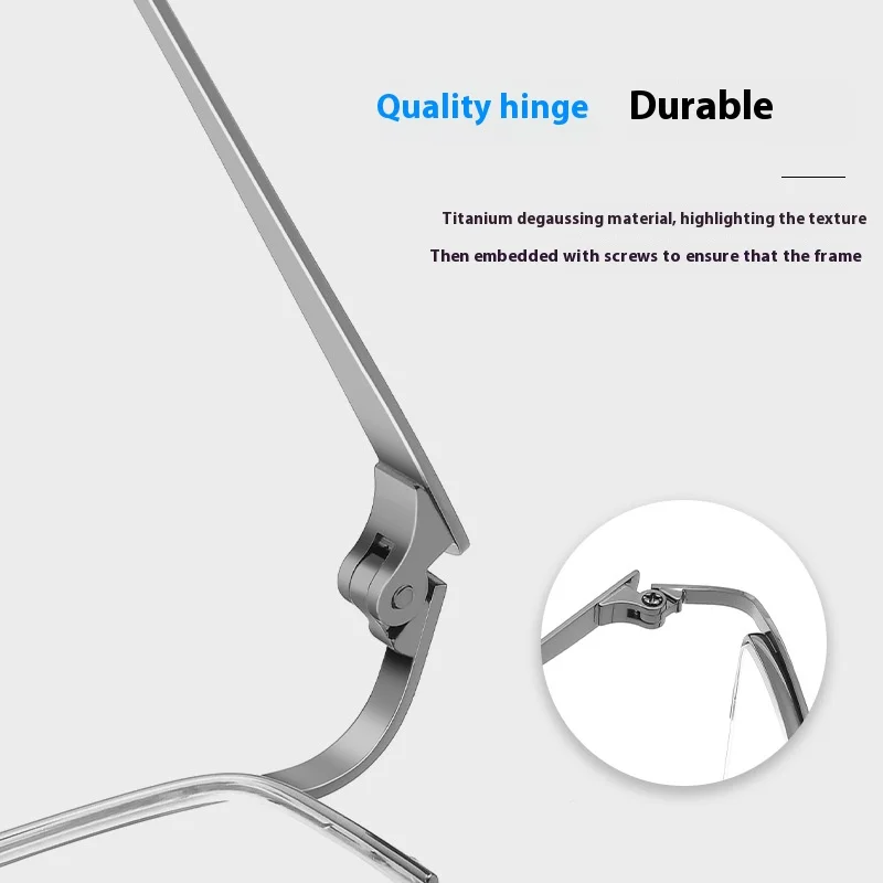 إطار نظارات أنيق بسيط بنصف إطار مربع لقصر النظر والقراءة إطار نظارات طبية خفيف للغاية