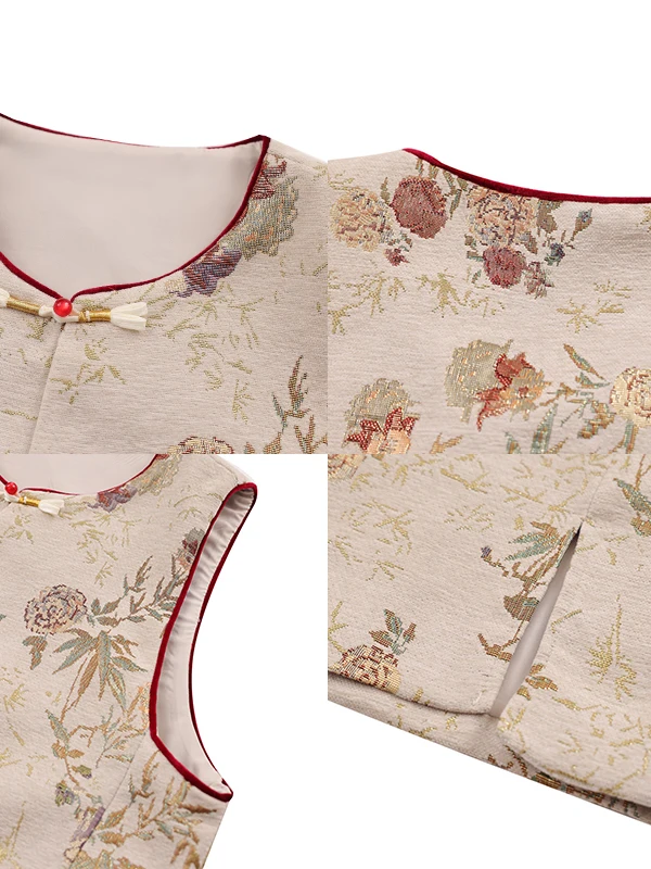 New Chinese Style Women's Sleeveless Loose Vest 2026 Autumn Winter Floral Embroidery Outerwear Fashionable Versatile Outer Layer