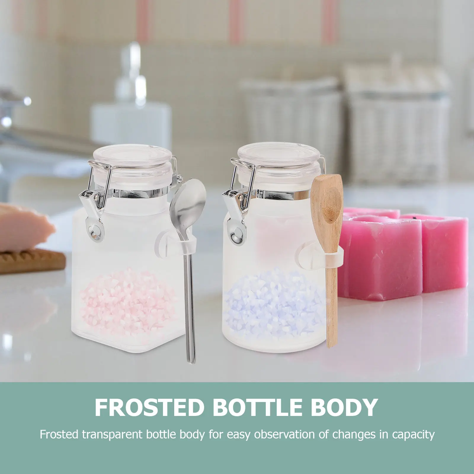 

2Sets Bath Salt Holder Storage Bottles Leakproof Lightweight Refillable Powder Container Mask Powder Sub-Packaging