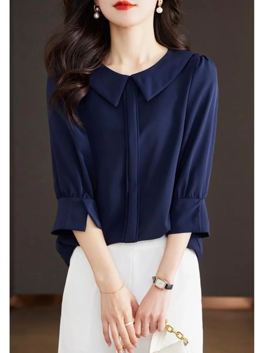 verao-2026-novo-estilo-camisa-casual-de-chiffon-manga-tres-quartos-gola-redonda-classica-fina-com-caimento-elegante-acessorio