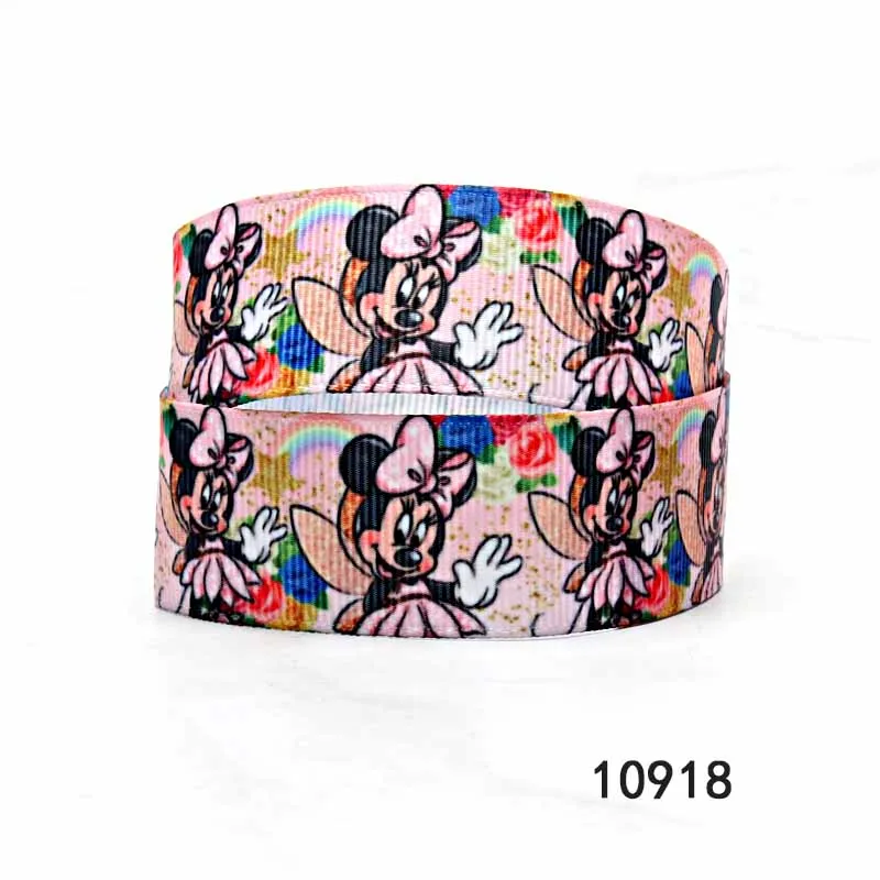 Disney 5Yards Grosgrain Ribbon 25MM 38MM Printed Mickey Minnie Mouse Cartoon Ribbon