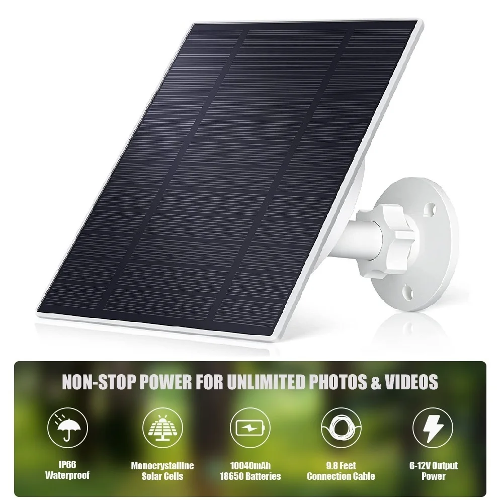 

IP66 Waterproof 5W Solar Panel Kit Built-in 10400mah Battery Outdoor Solar Power Charger 6V 9V 12V For Hunting Camera 4G Router