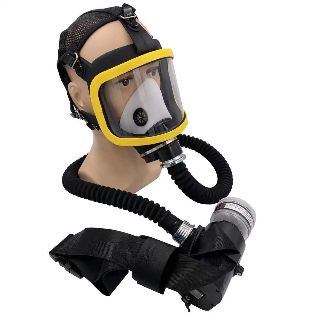 Beschermende Elektrische Constante Flow Geleverd Air Fed Volledige Gezicht Gasmasker Masker Systeem Ademhalingsapparaatmasker Werkplek Veiligheid Levering