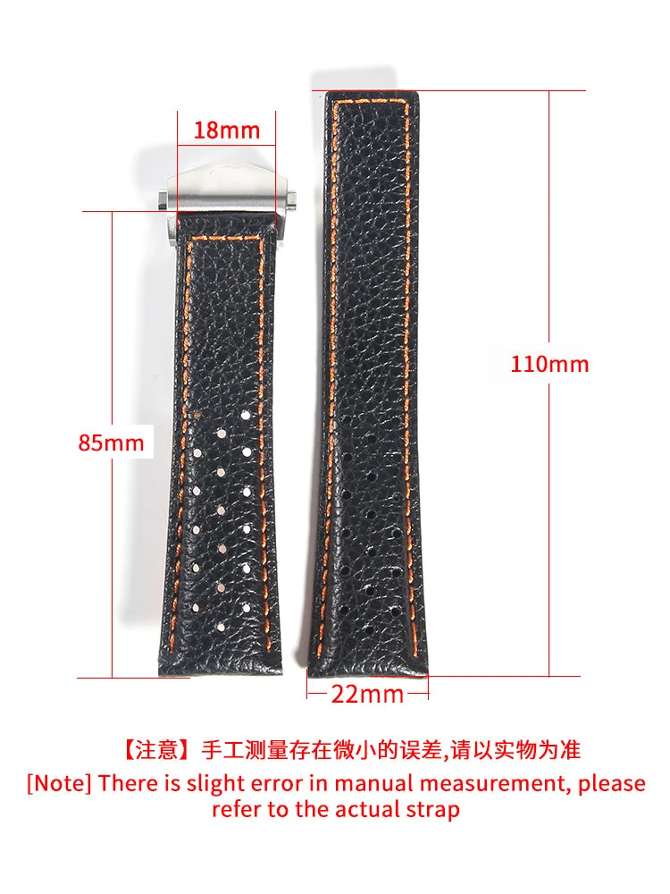 breathable Cow Leather strap Men's Folding buckle 22mm For TAG Heuer Monaco Carrara Watchband CAW211M 211P CAW211R 211T bracelet