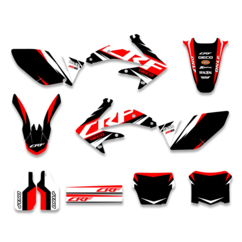 Powerzone Grafika Naklejki Motocyklowe Tło Numer Personalizowany Honda CRF 450R CRF450R CRF 450 2005 2006 2007 2008 — 2