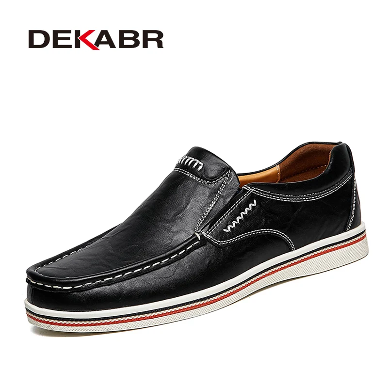 DEKABR Casual Men Shoes Handmade High Quality Cow Leather Fashion Slip On Loafers Flats Comfortable Breathable Driving Shoes