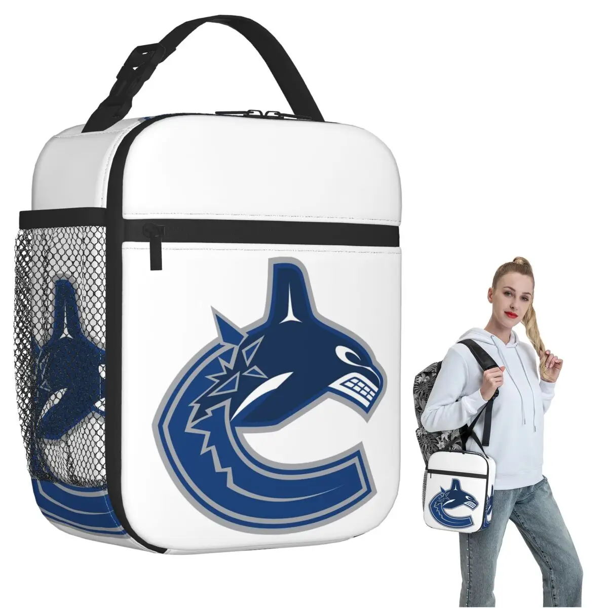

Термосумка для обедов Eel Hockey Vancouver Canucks для женщин и детей, портативный контейнер для еды, термосумка-тоут