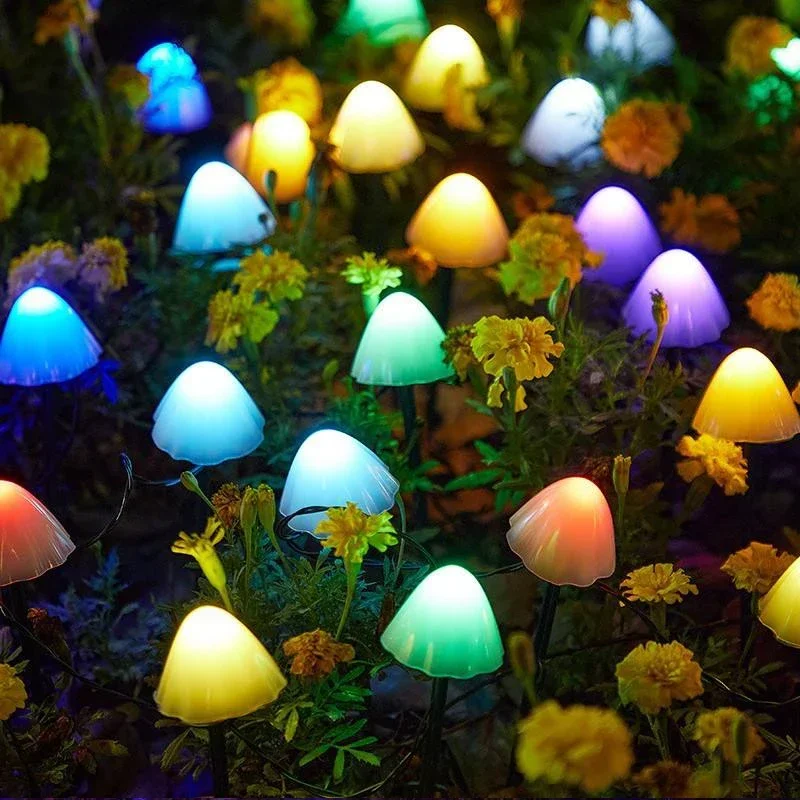 

2024 Solar String Lights Fairy Path Lawn Landscape LED Mushroom Lamp Outdoor Christmas Garden Patio Garland Street Decoration