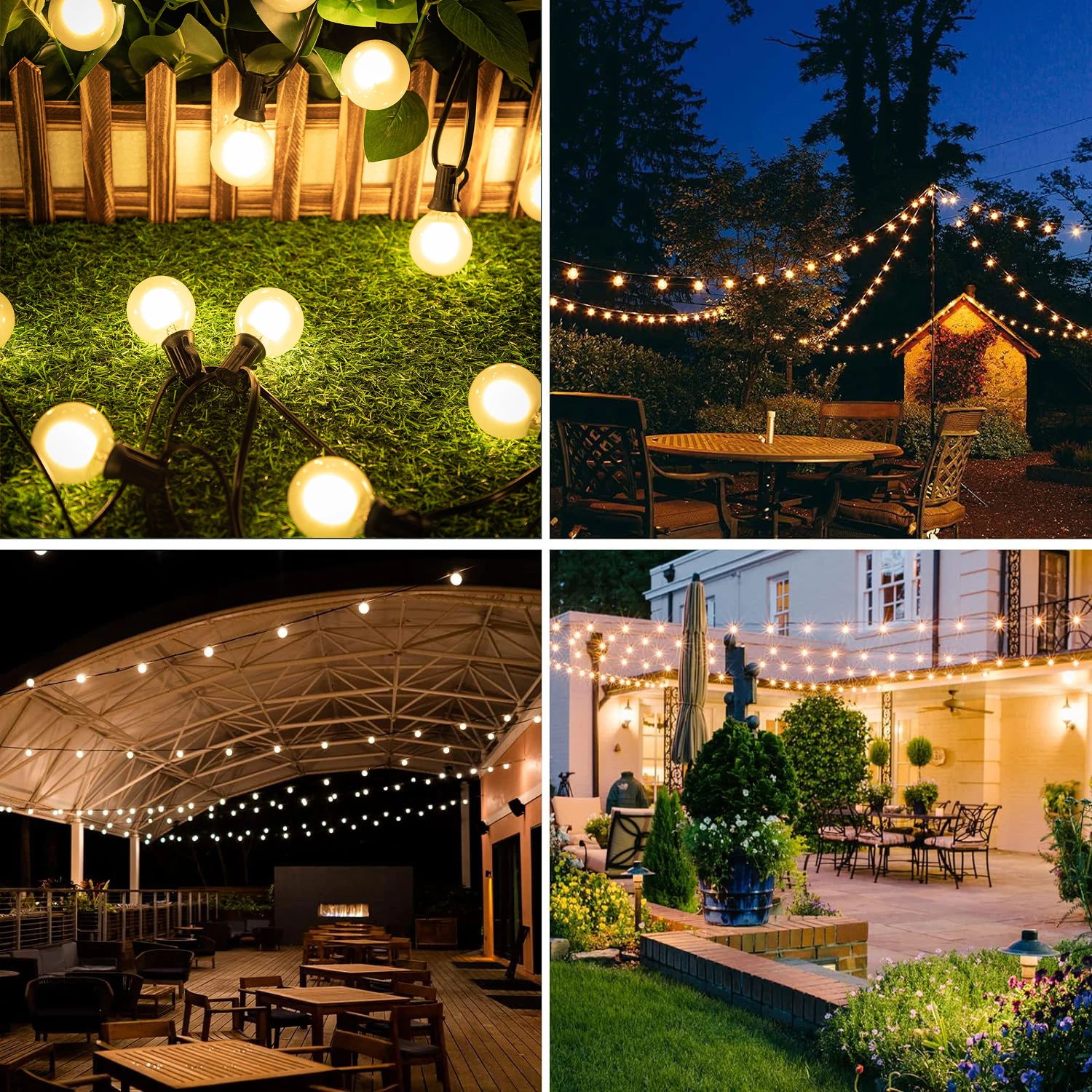 Connectable G40 Led Lights Garlands EU US Plug Warm White Waterproof Vintage Yard String Light Wedding Party Outdoor Decoration