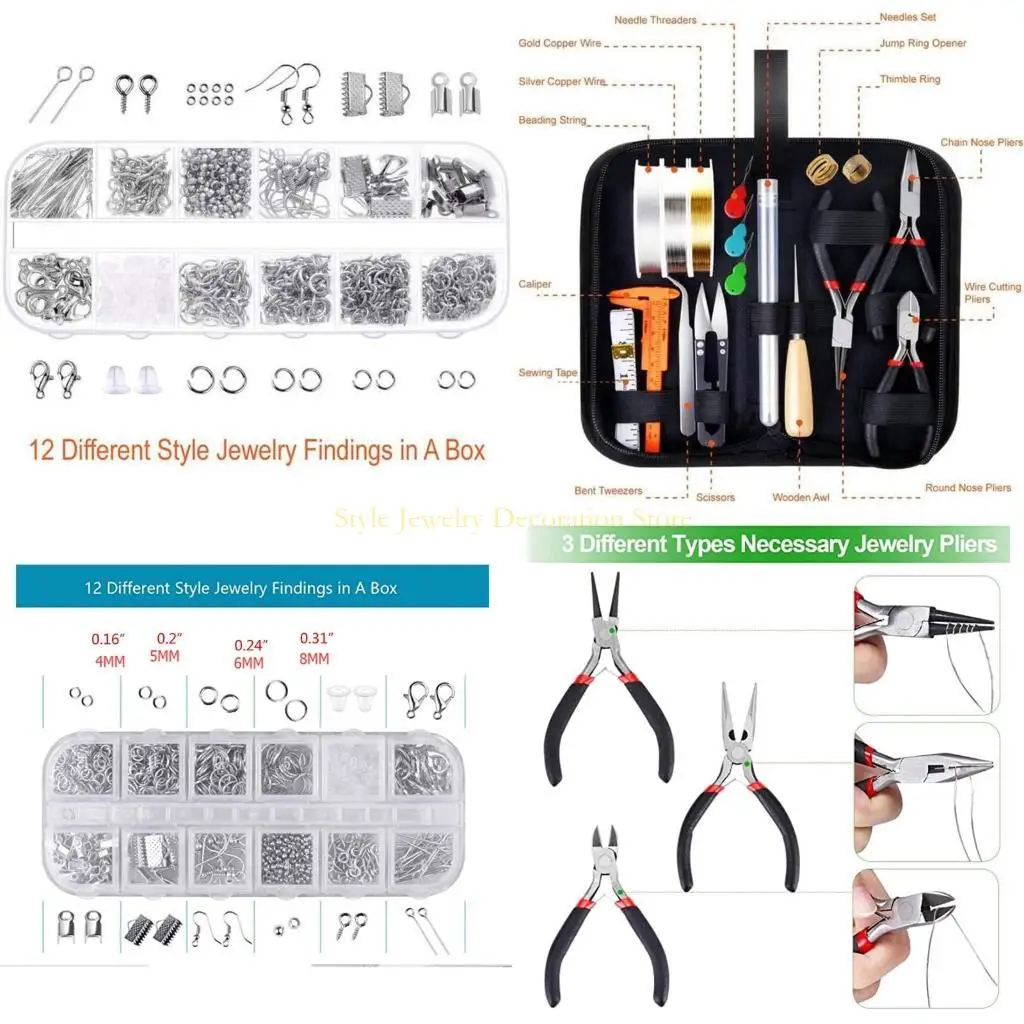 

D46E Jewelry Making Tool Kits with Jewelry Making Supplies Jewelry Wires and Jewelry Findings for Jewelry Repair Making