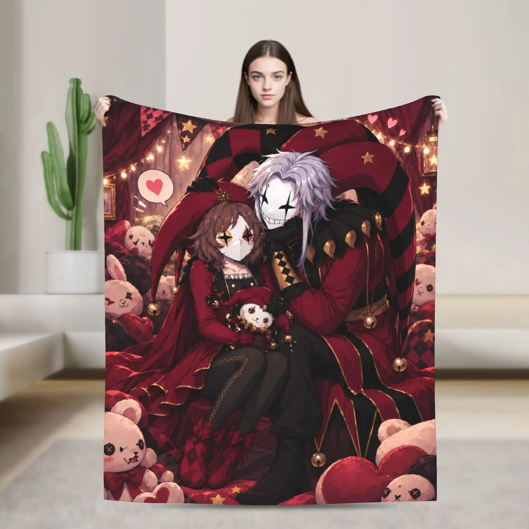 Freak Circus Sweet Couple Plush Blankets Kids Adult  Flannel Throw Blanket For Couch Bed Soft Warm Quality Bedspread Gift Idea