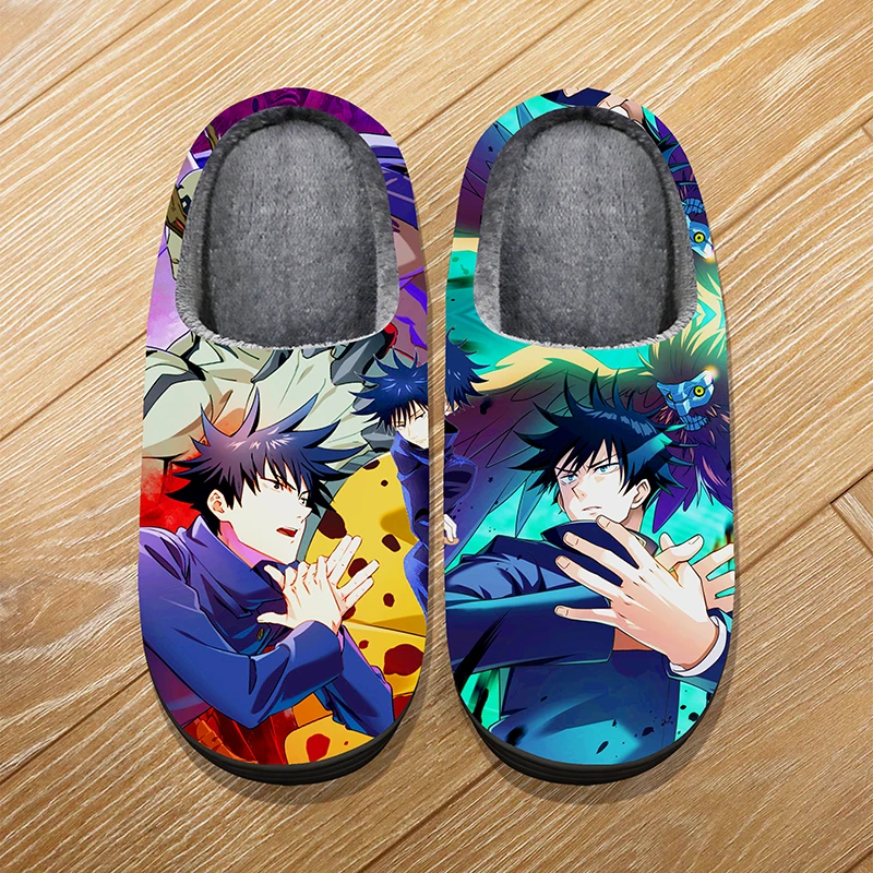 Pantofole da cartone animato calde per la casa invernale di dimensioni personalizzate per bambini adulti Anime Jujutsu Kaisen Itadori Yuji Cosplay Pantofole carine per interni