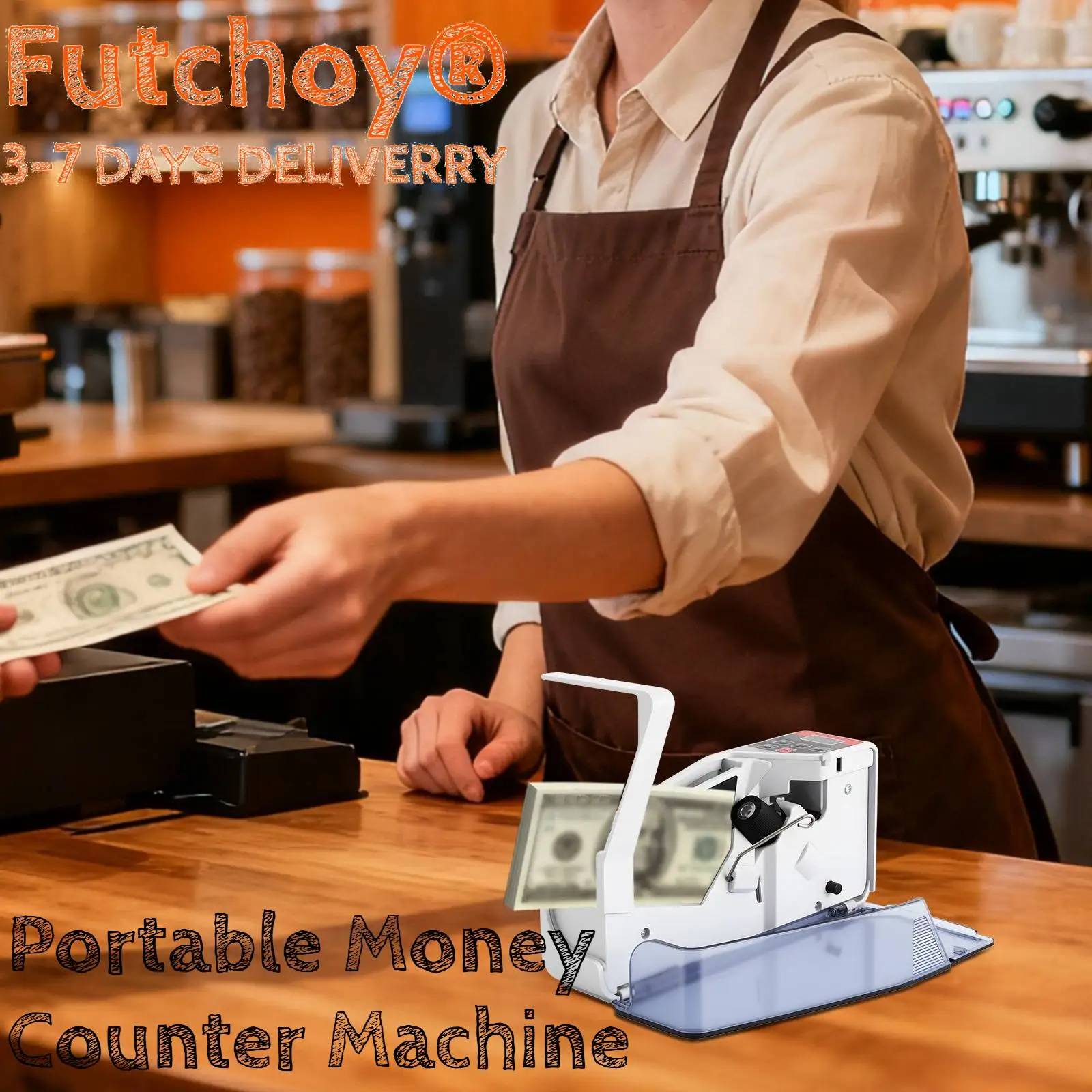 

Portable Money Counter, LED Display 600pc/min Mini Bill Cash Counting Machine in bank, store for banknote from different country