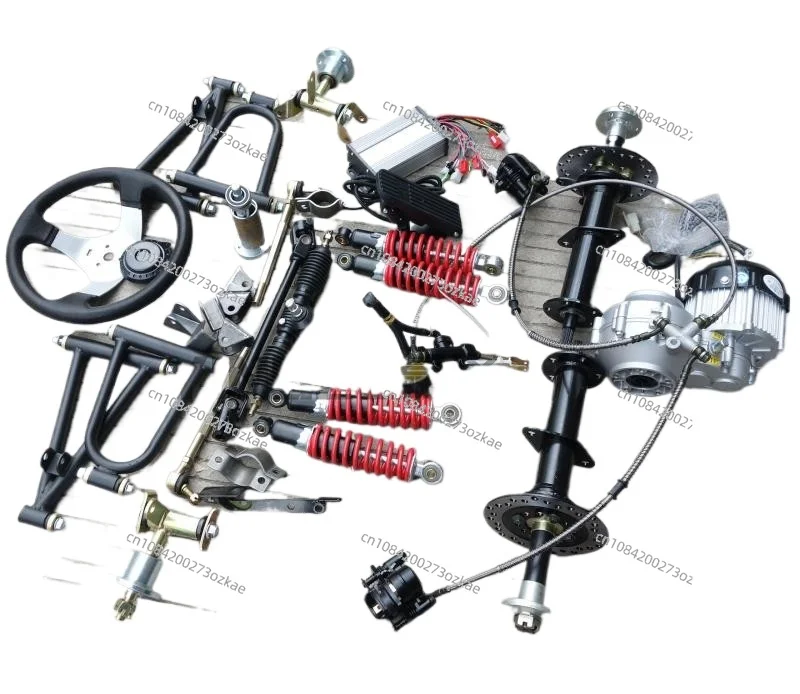 

DIY Modified Electric Four-wheeler Kart Accessories Front Suspension Steering Differential Shaft Drive Motor Rear Axle 6-inch