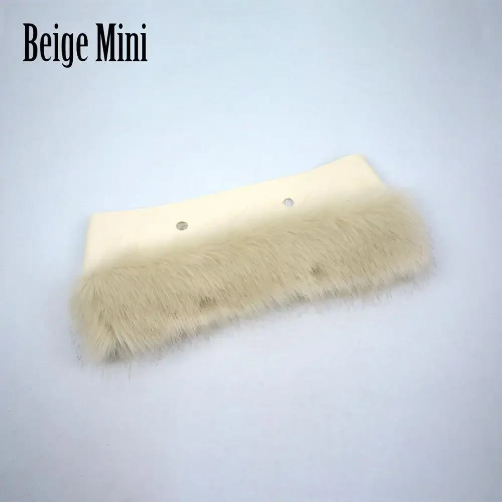 2022 New Women Girl O BAG Decoration Faux Fox Fur Beige Plush Trims Fit for Classic Big Mini Obag Winter Autumn Handlebags