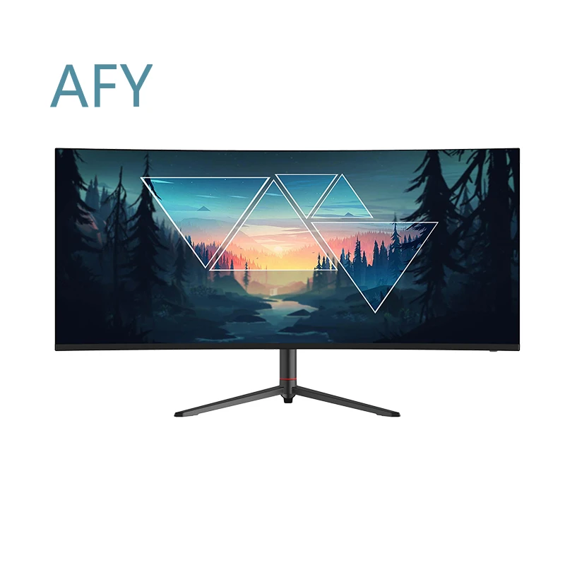 Flashworth 34 inch 4K curved gaming monitor 144Hz for PC computer desk setup home office ergonomic workstation dual monitor
