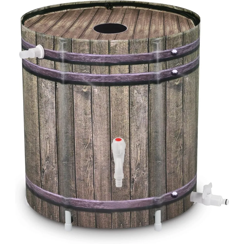 

Rain Barrel,50 Gallon Collapsible Rainwater Collection with Spigots and Overflow Kit,Portable Rain Barrel with Filter