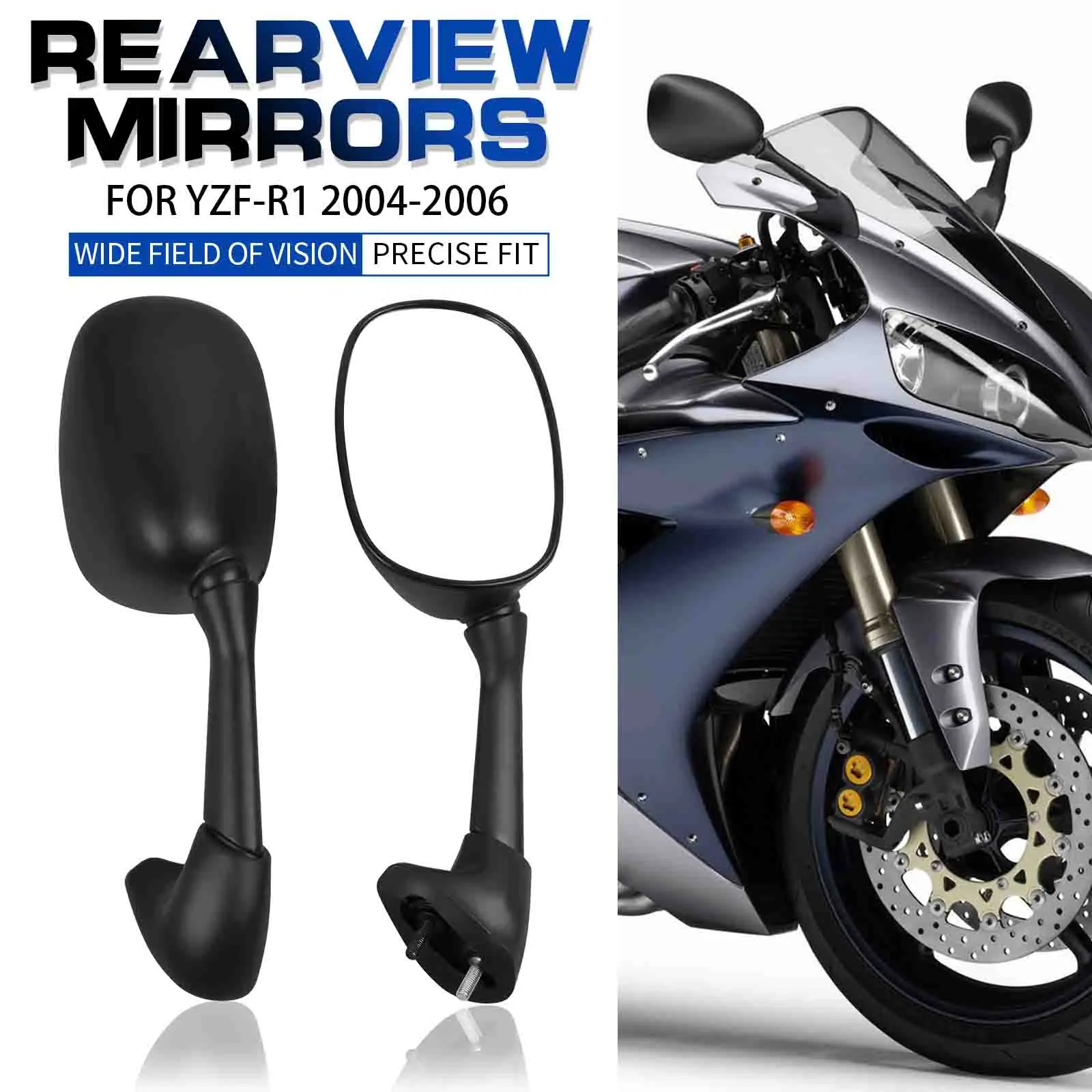 

Rear View Mirror For Yamaha YZF-R1 YZFR1 2004 2005 2006 Motorcycle Rearview Mirror Side Mirrors Accessories