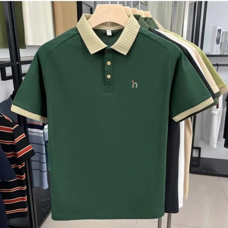 Luxury brand men's short sleeve polo shirt summer fashion hot selling original dog embroidery boutique top golf casual T-shirt image 5