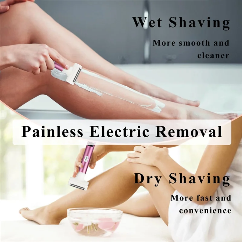 Nass- und Trocken-Akku-Elektrorasierer für Frauen, LED-Anzeige, Gesichtshaarentferner, Forface- und Körperverkauf