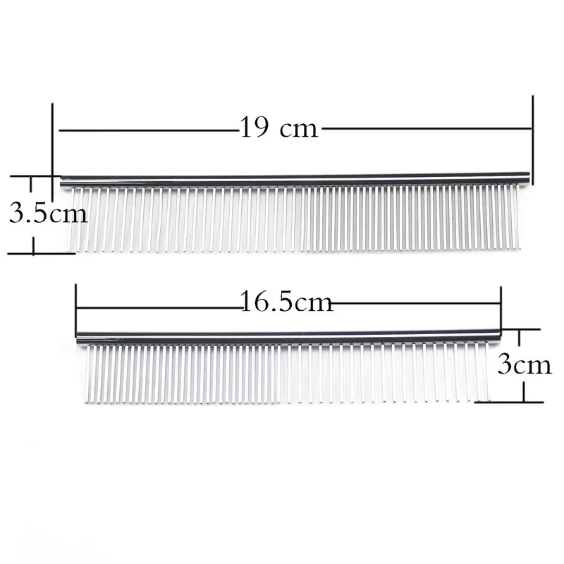 Dog Combs Pet Cat Grooming Tool with Rounded Ends Stainless Steel Teeth for Removing Tangles Knots for Long and Short Haired Dog