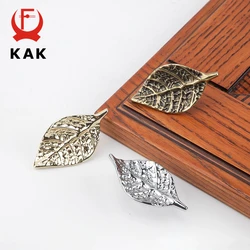 KAK Leaf Shape Drawer Knobs Zinc Alloy  Gold Kitchen Cabinet Knobs Bronze Cupboard Door Pulls Chrome Furniture Knobs Hardware