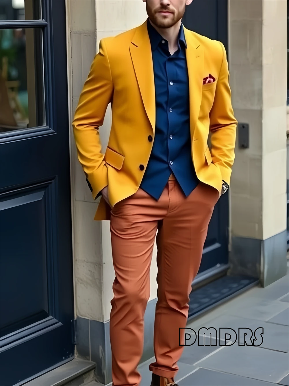 

Customized Colors 2-Piece Suit Set for Men, Modern Fit Notched Jacket and Pants, XXS-7XL Tailored Size Tuxedo Set for Wedding
