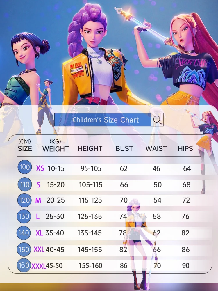 Costume cosplay K-Pop Demon Hunters per bambini - Zoey Rumi Mira Personaggio Gioco di ruolo Stampe 3D per spettacoli teatrali di Halloween