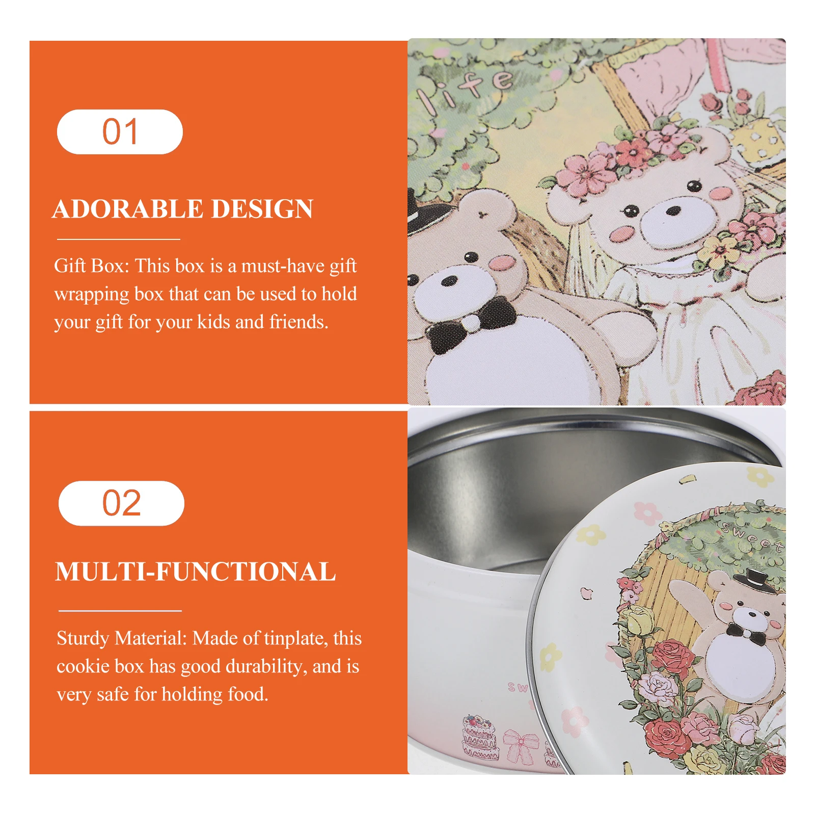 

Cookie Tin Gift Packaging Iron Box Treat Boxes Candy Storage Holder Pocket Small Festival Biscuit Containers