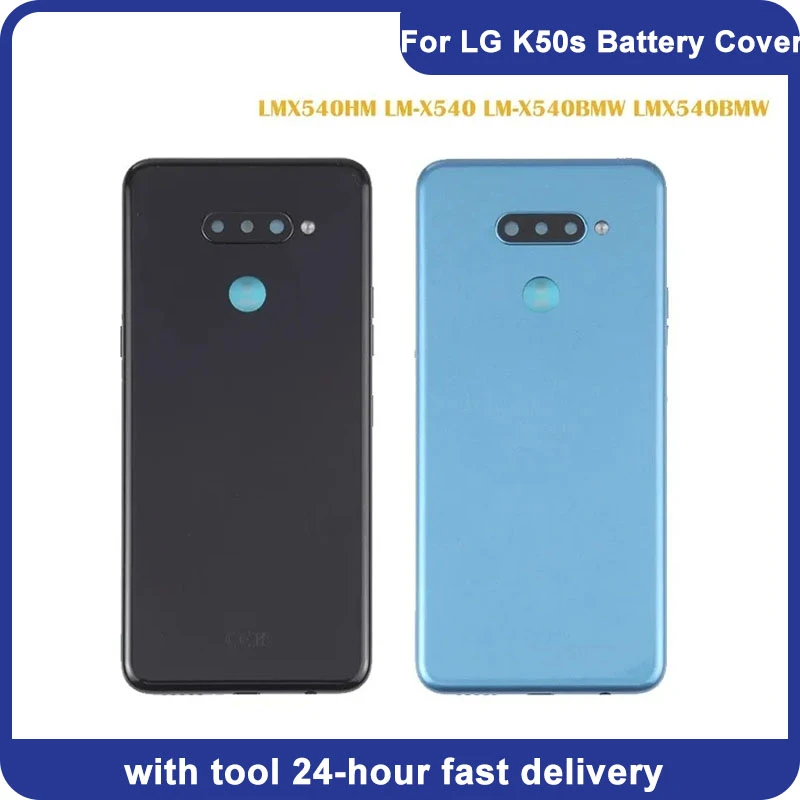 

For LG K50S Battery Case Cover Rear Door Housing Back Case For LG K50S Battery Cover Camera Frame Lens with Logo