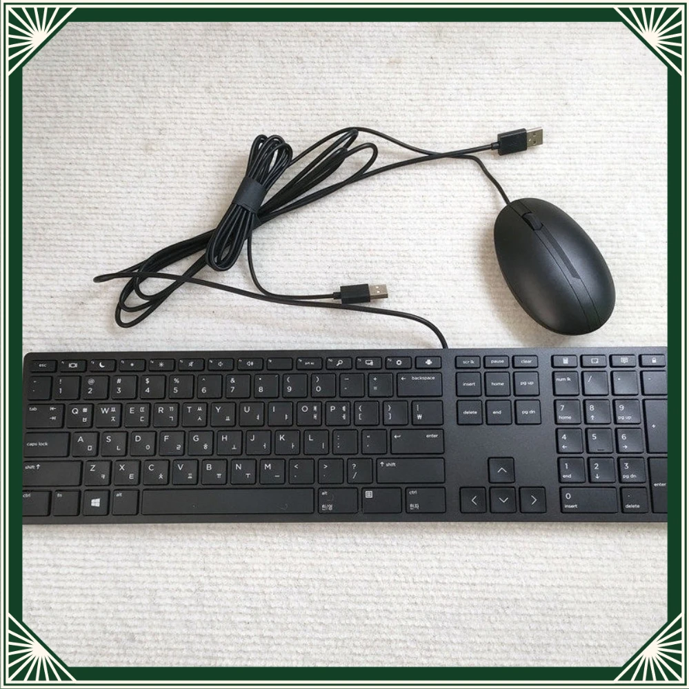Narrow Frame USB Wired Keyboard Mouse Combo HSA-P010K For 320K Office Computer Peripheral Set(008)