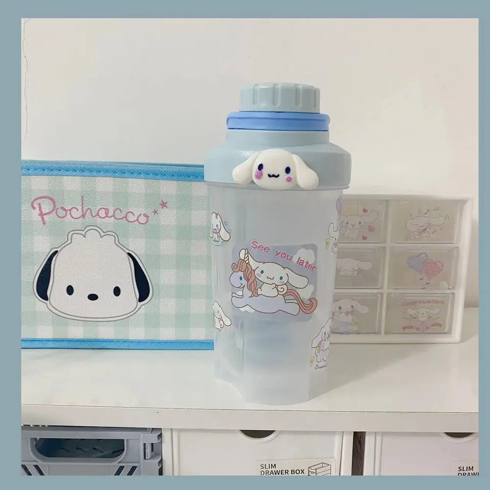 Sanrio Animatie Cartoon Hello Kitty Cinnamoroll Directe Drinkbeker Met Roerende Bal Diy Sticker Schattige Sport Shaker Cup Cadeau