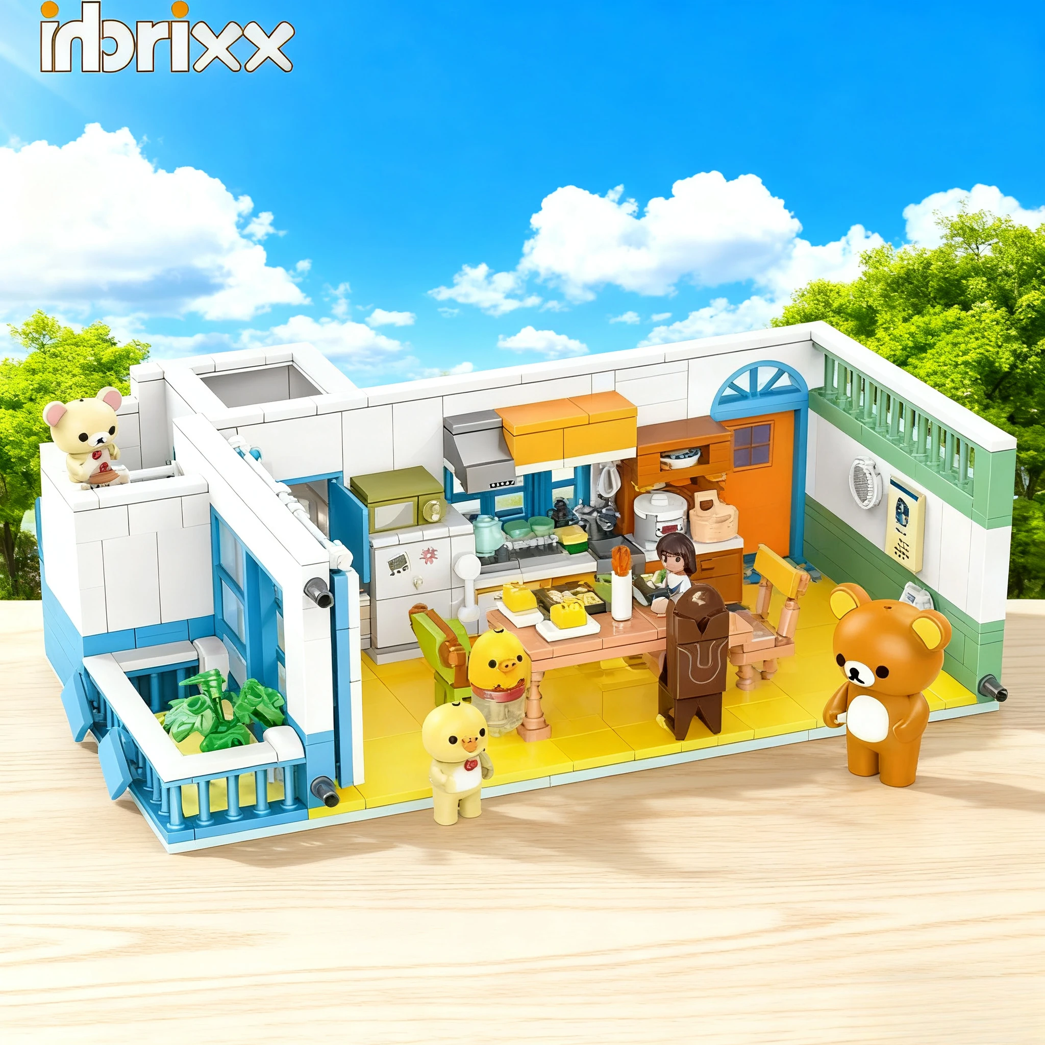 

Имитация кухонного строительного блока, игрушка, креативный сказочный замок, ресторан, город, модель спальни, мини-кирпичные игрушки для мальчиков и девочек