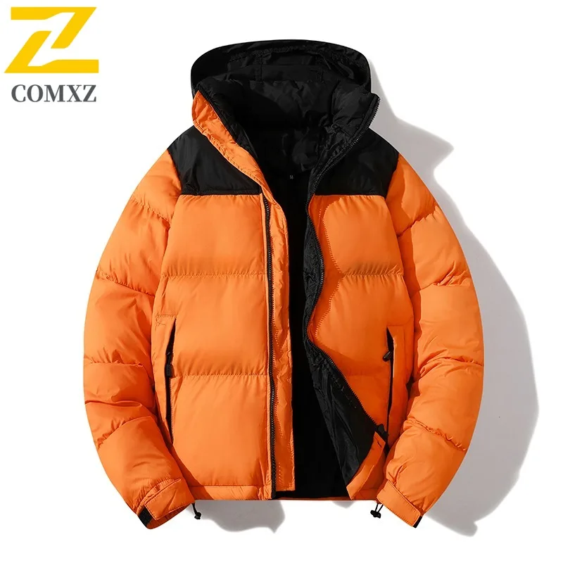 COMXZ الرجال الخبز سترة اللون حجب خفيفة الوزن التزلج السفر وسيم الحشو معطف 2025 التخييم الدافئة سميكة جواكت شتوية