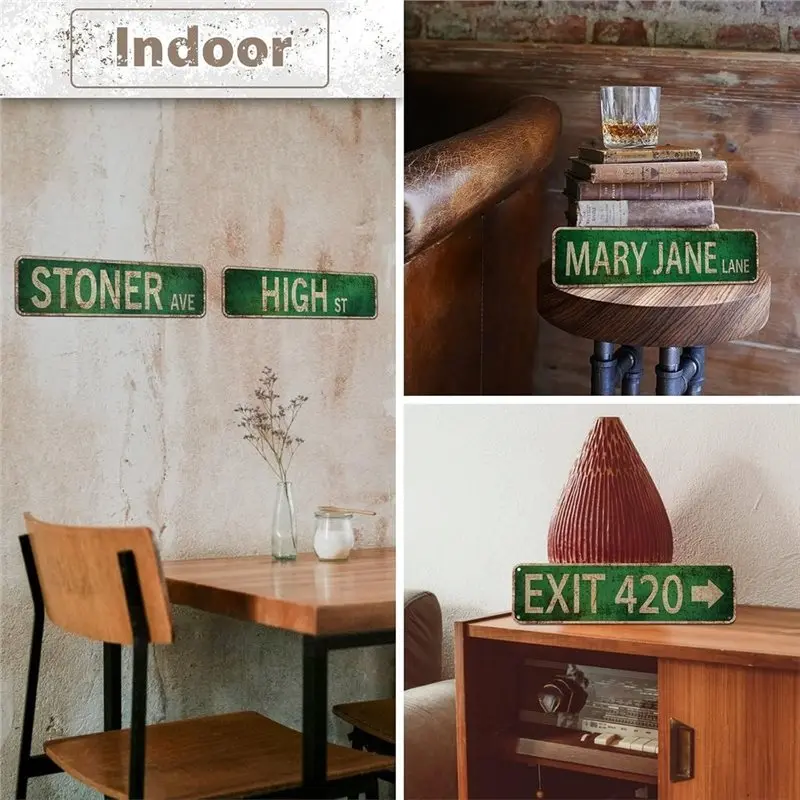 1Set Street Sign Set: Vintage-Style Decorations Featuring The Phrases 