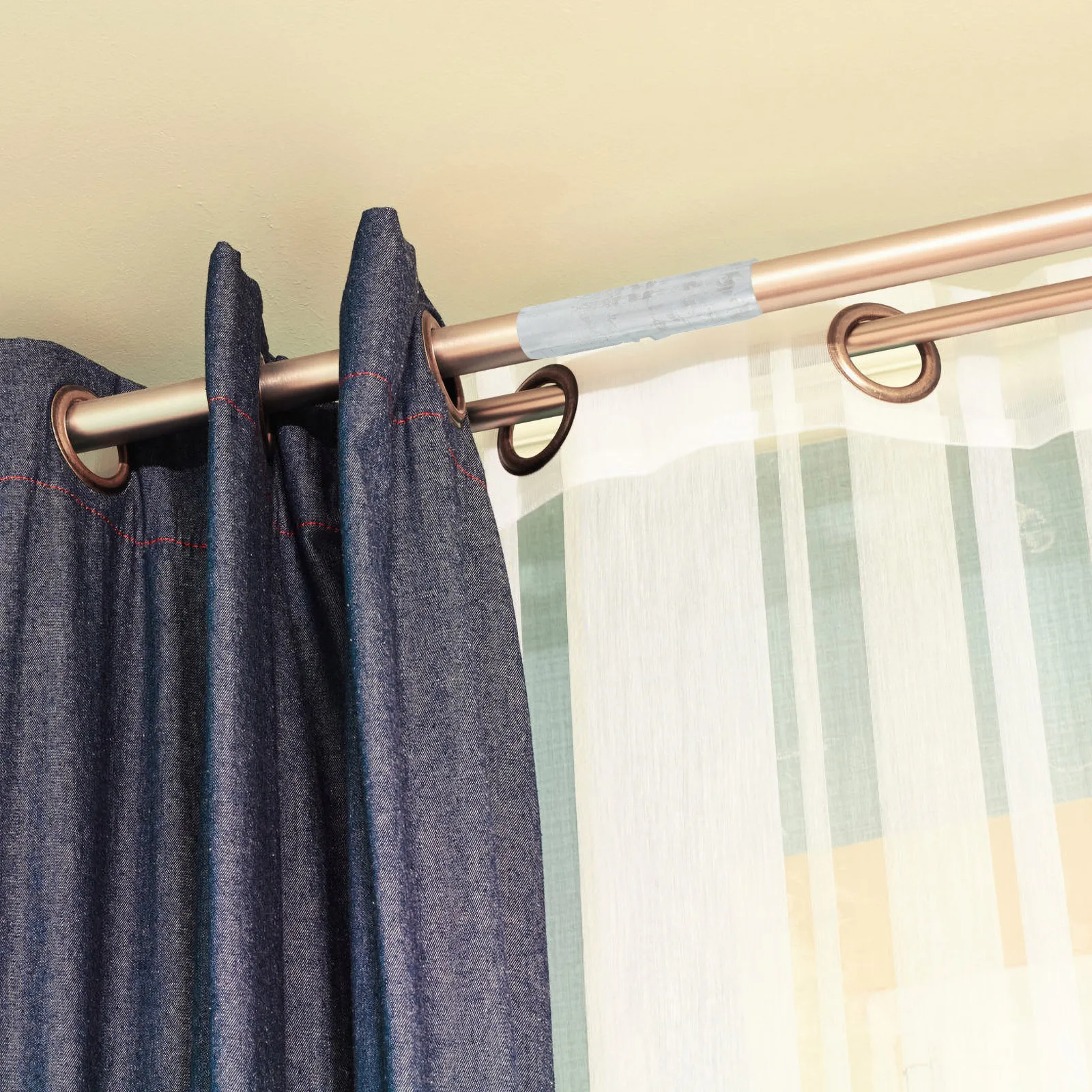 

2Pcs Window Curtain Rod Connector Joints Metal Pole Replacement for Home Drapery Rods Curtain Pole Joints