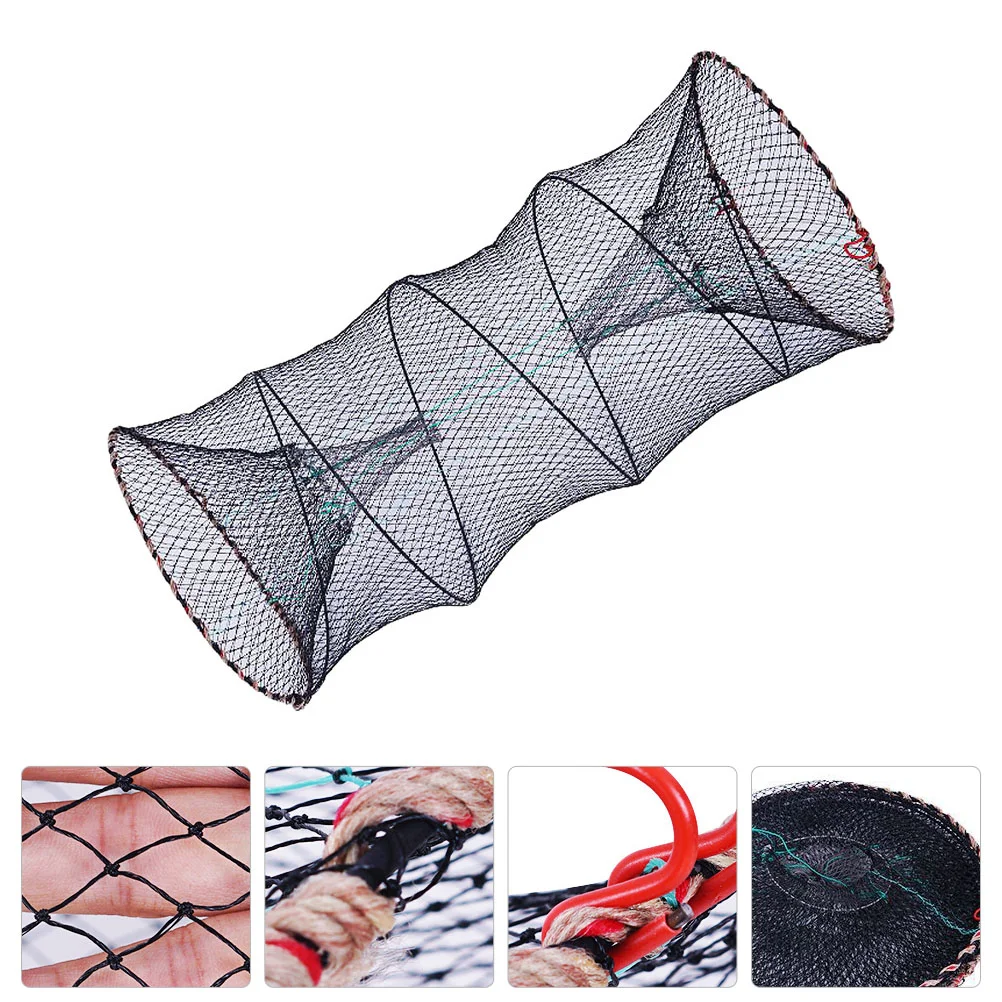 

Shrimp and Crab Cage Trap for Blue Crabs Fishing Cast Net Lobster Folding Foldable Minnow Polyester Steel