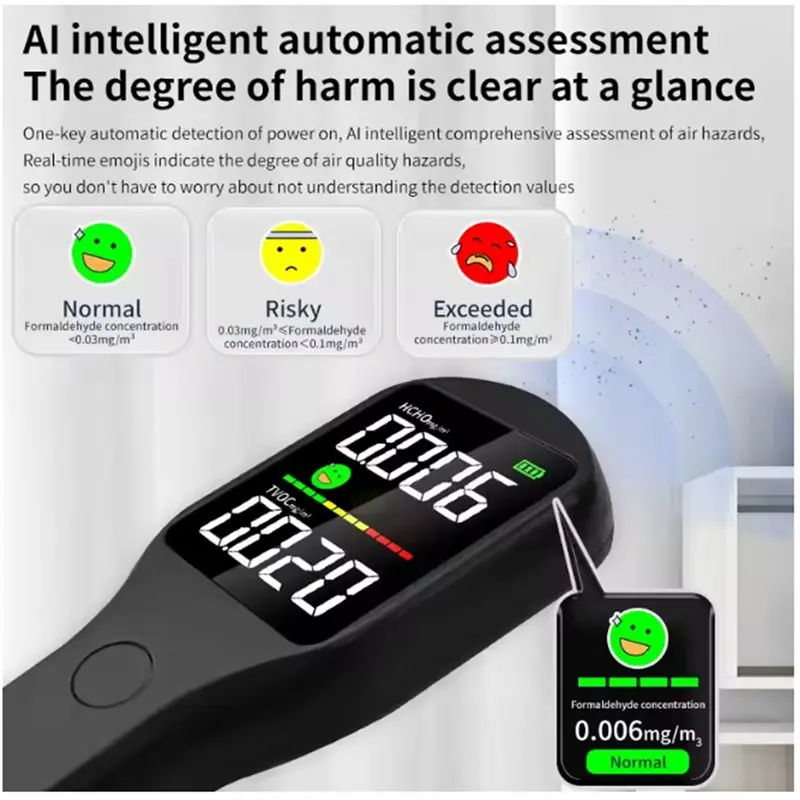 ABSY Type-C شحن RC3005 الفورمالديهايد كاشف جودة الهواء 3 ثانية اختبار سريع مع جهاز استشعار الكهروكيميائية #3