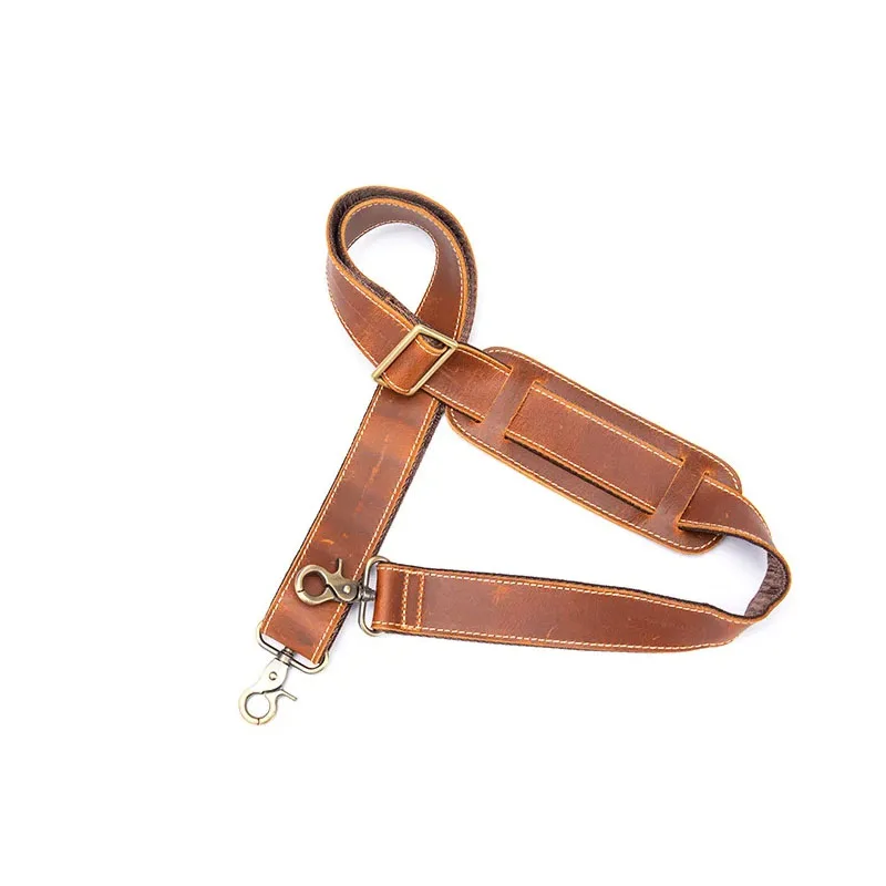 Genuine Leather Bag Strap Men Shoulder Bag Strap Handbag 3.8cm Wide Long Belt Real Leather Replacement Strap Adjustable Belt