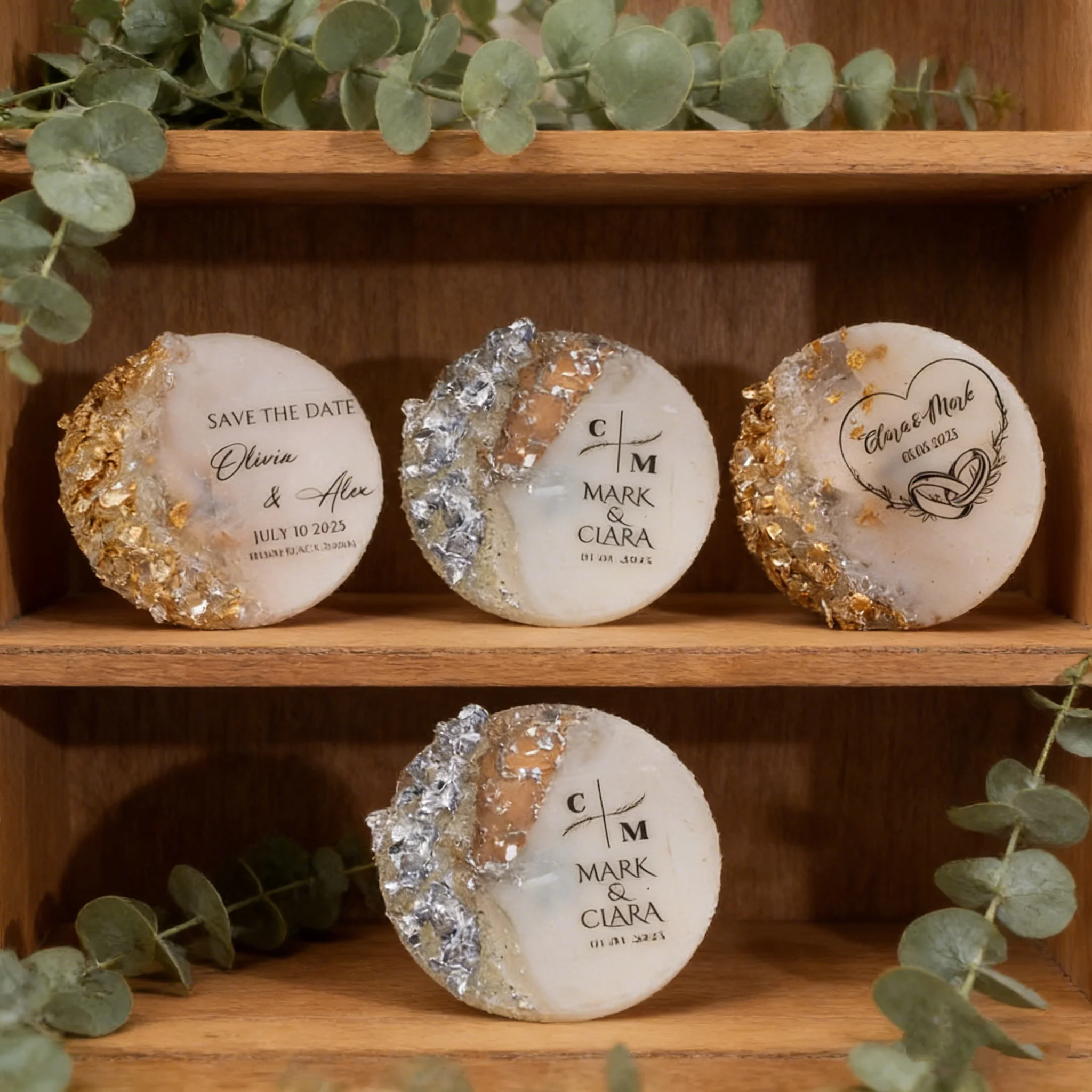 Personalized Epoxy Magnet | Custom Baptism Wedding Engagement Party Favors Bulk