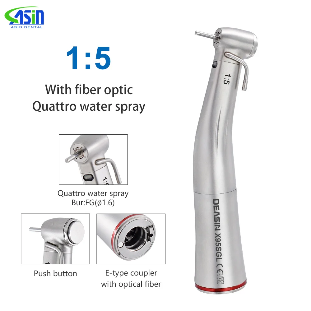 

DEASIN Dental Surgical Material 1:5 Increasing LED Contra Angle Handpiece With External Irrigation Water For Implant tools