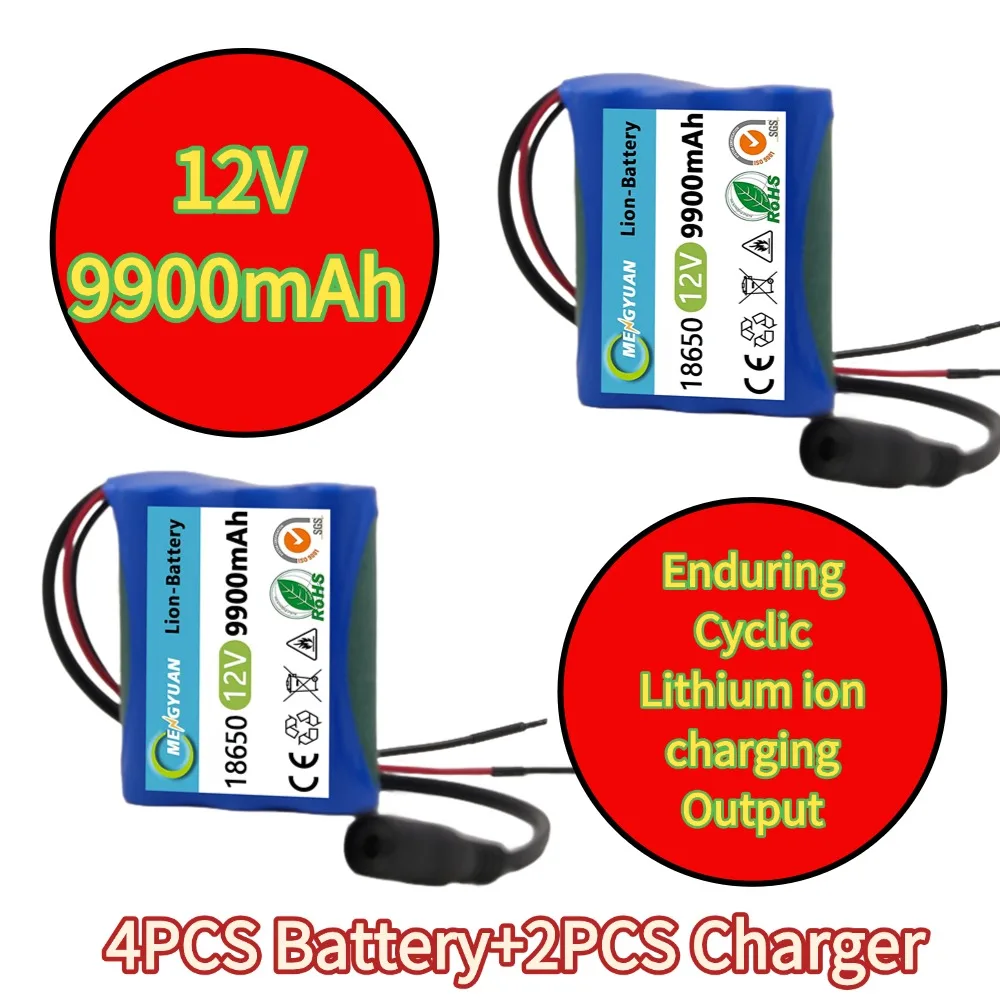 

18650 lithium-ion battery packRechargeable battery12V 9900mAh New 3S1P+Charger