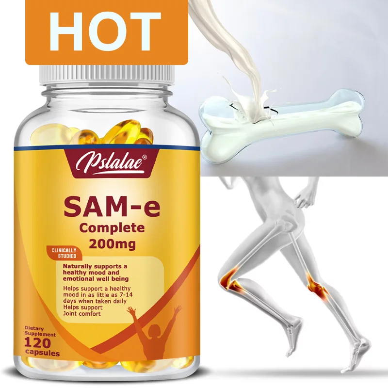 

SAM-e Supplement 200 Mg - Promotes Joint Health and Brain Function, Improves Mood, Relieves Stress, Non-GMO