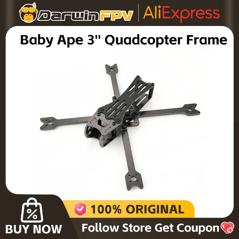 DarwinFPV الطفل القرد 3 بوصة 142 مللي متر قاعدة العجلات الطائرة بدون طيار كوادكوبتر طقم إطارات ألياف الكربون الذراع 1104 4300KV موتور LED مجلس RC FPV أجزاء