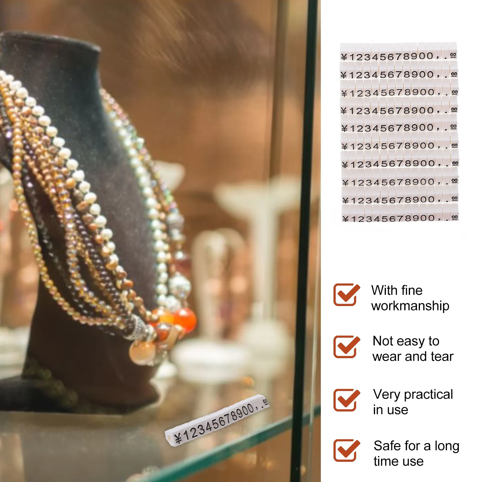 

Набор из 10 премиальных пластиковых ценников: портативные, многоразовые, регулируемые, со стереоскопическими цифрами для розничных магазинов, торговых центров, ювелирных изделий