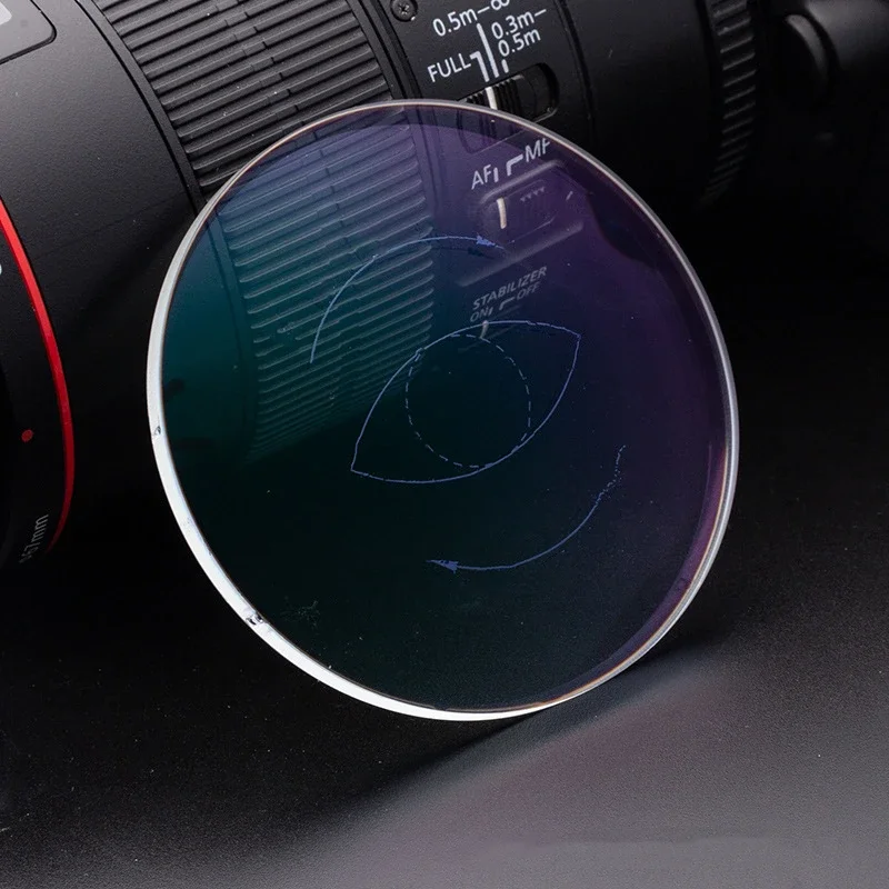 OLLYMURS 1,56/1,61/1,67/1,74 Противоударные, синие, фотохромные, самый широкий поль зрения, офисные прогрессивные мультифокальные линзы